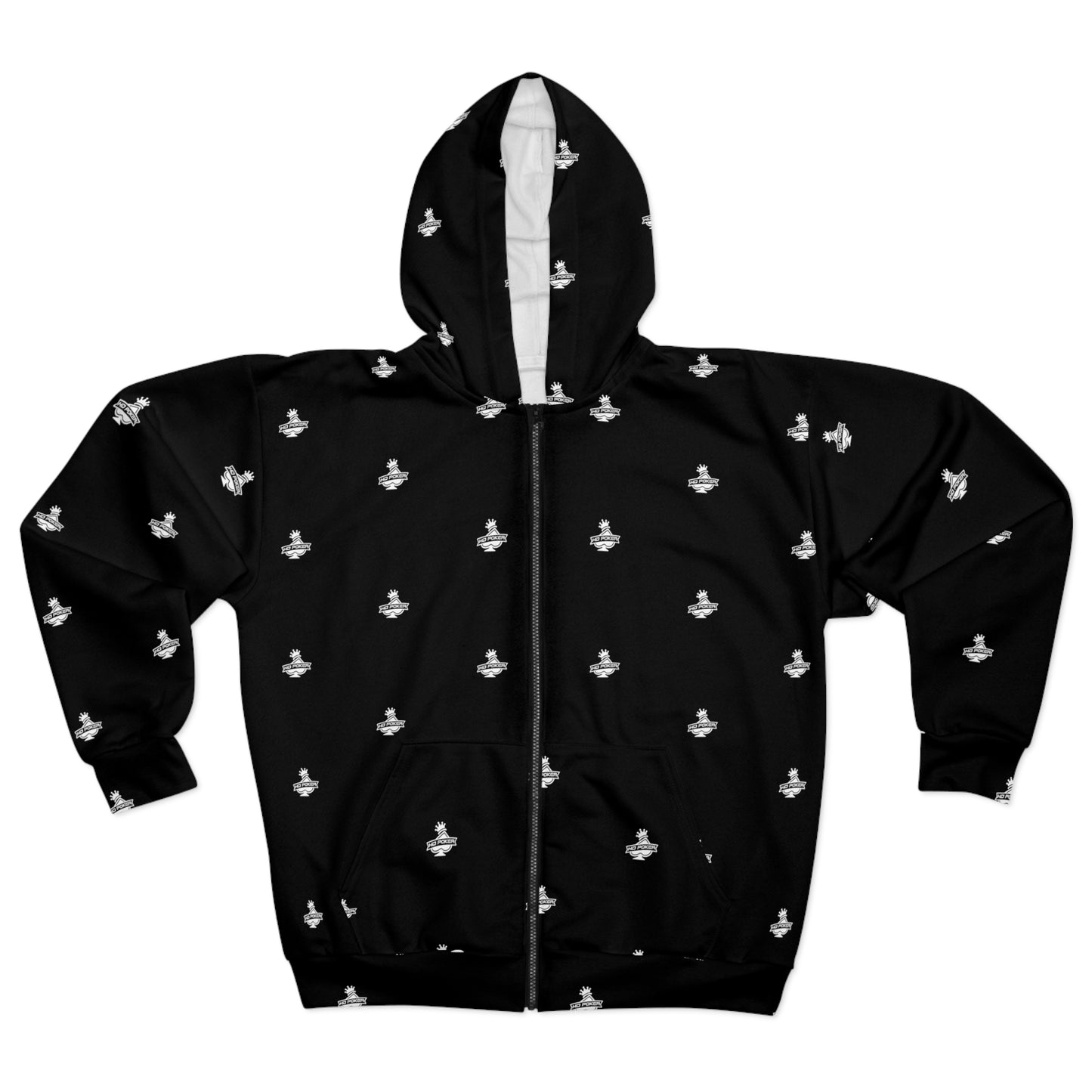 HD Poker Unisex Zip Hoodie Logo Pattern