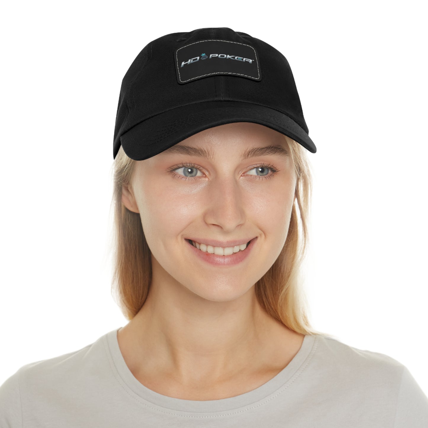 HD Poker Hat with Leather Patch (Rectangle)