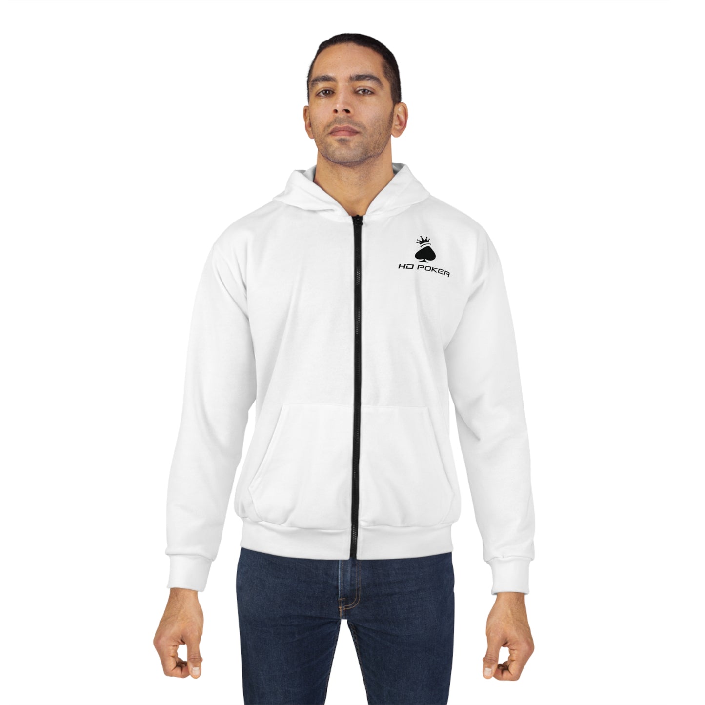 HD Poker Unisex Zip Hoodie (AOP)