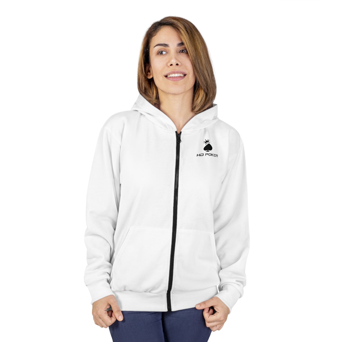 HD Poker Unisex Zip Hoodie (AOP)