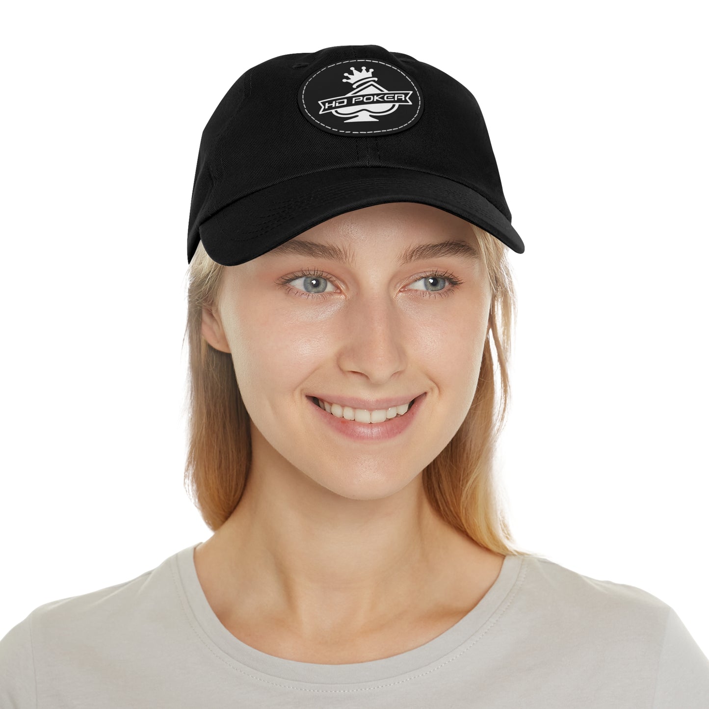 HD Poker Hat with Leather Patch (Round)