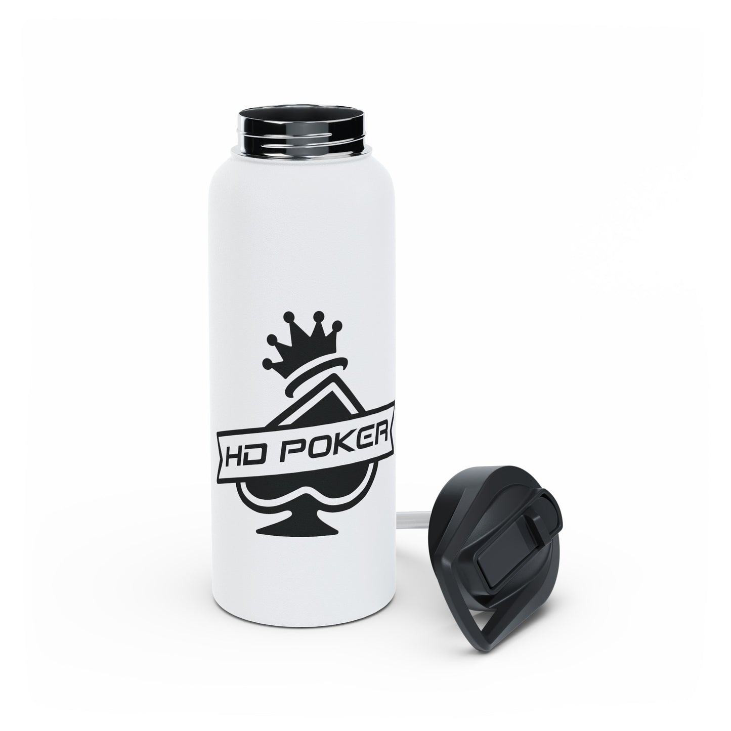 HD Poker Stainless Steel Water Bottle, Standard Lid