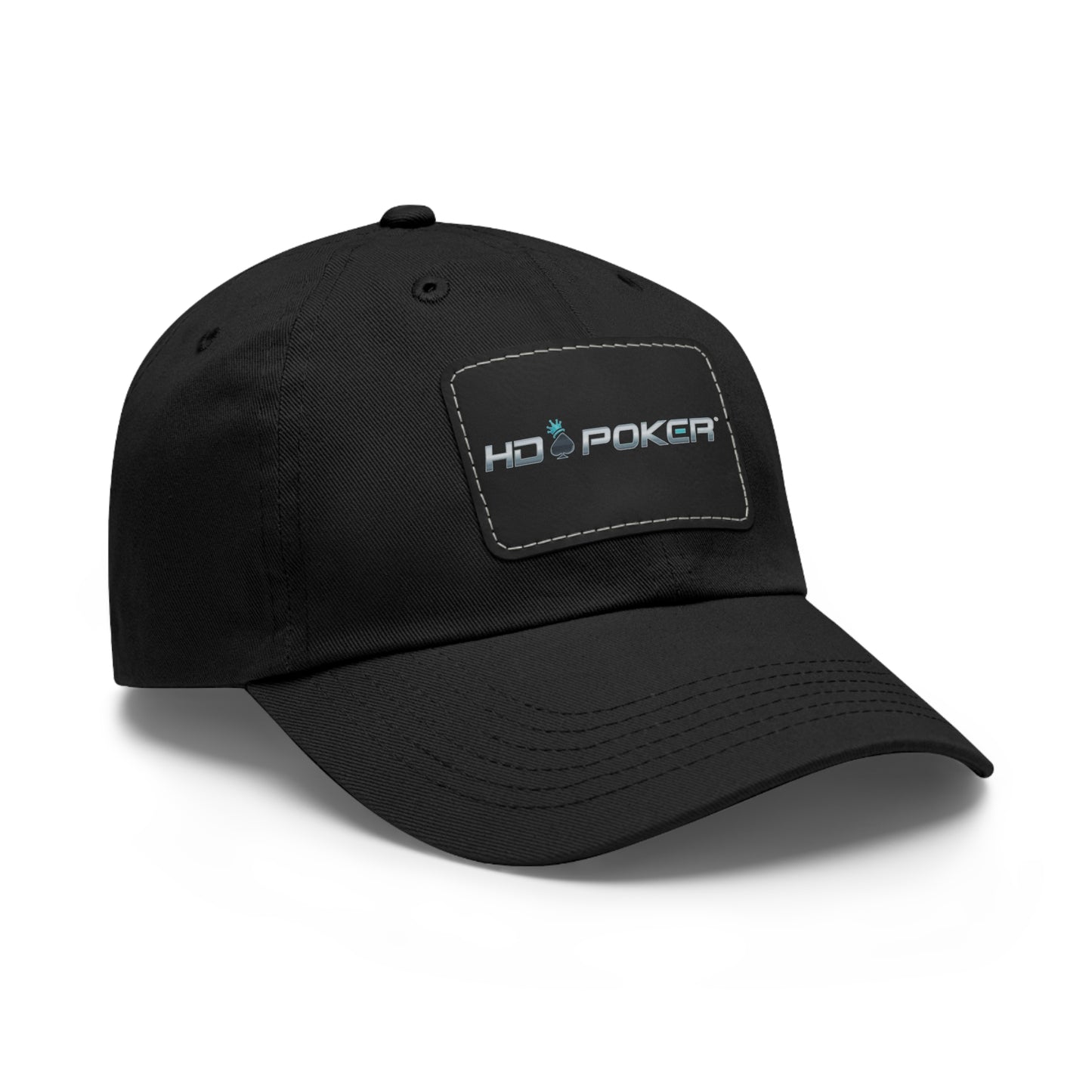 HD Poker Hat with Leather Patch (Rectangle)